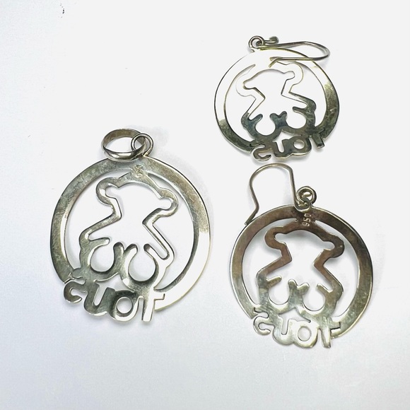 Super Nice Tous Sterling Silver Earrings Pendant Jewelry Set - Picture 3 of 8